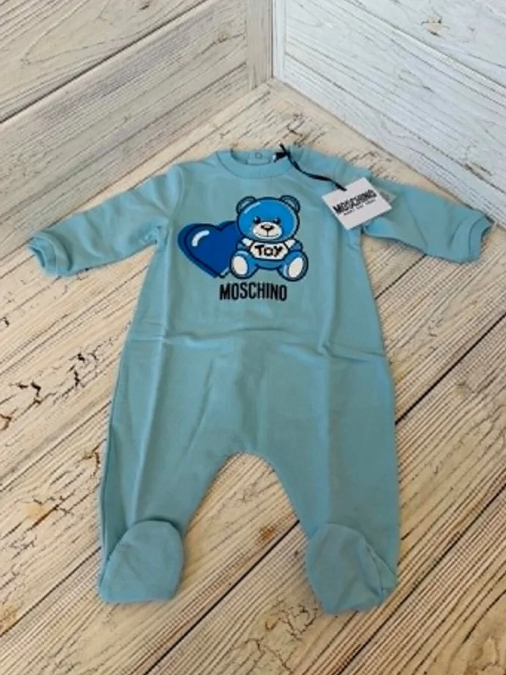 Moschino Baby Bodysuit Set With Hat And Bib - Size 1-3 M